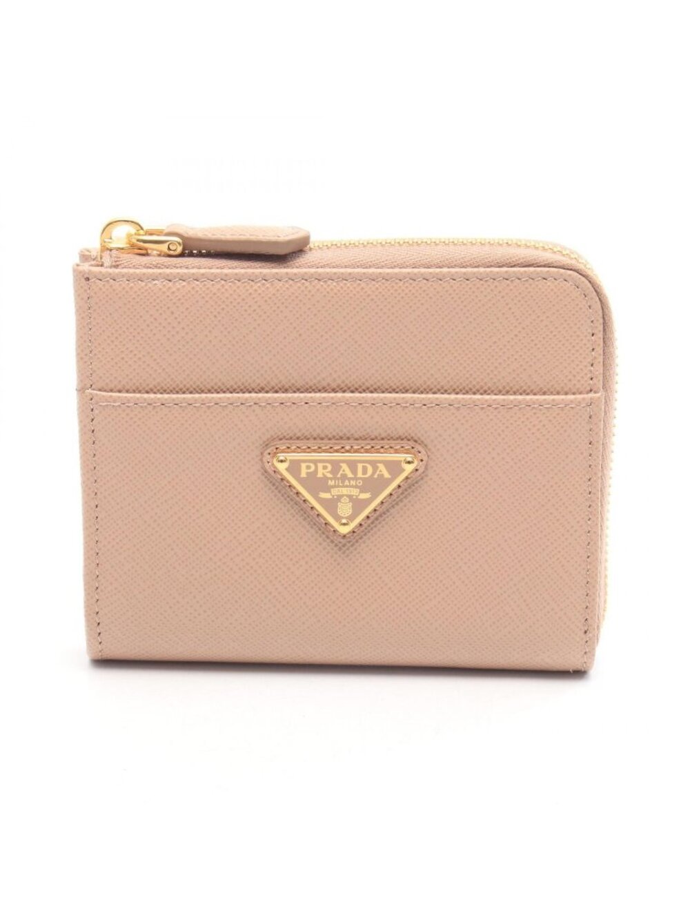 Prada Coin Purse Saffiano Triang Leather